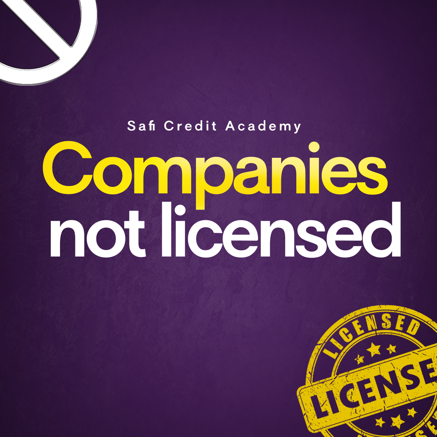 Companies not licensed